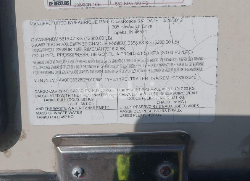 Photo 9 of 2013 Cruiser Sahara (VIN 4V0FC3328DE010564)