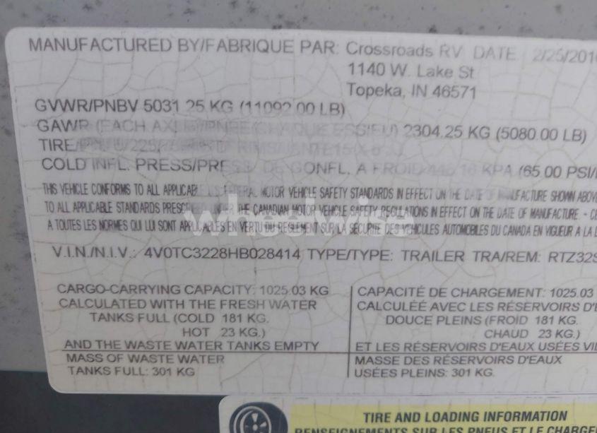 Photo 9 of 2017 Fabr Rtv32fv17 N/A (VIN 4V0TC3228HB028414)