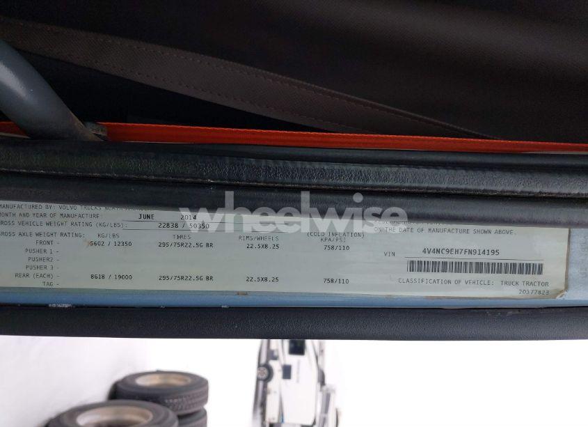 Photo 8 of 2015 Volvo Vn VNL (VIN 4V4NC9EH7FN914195)