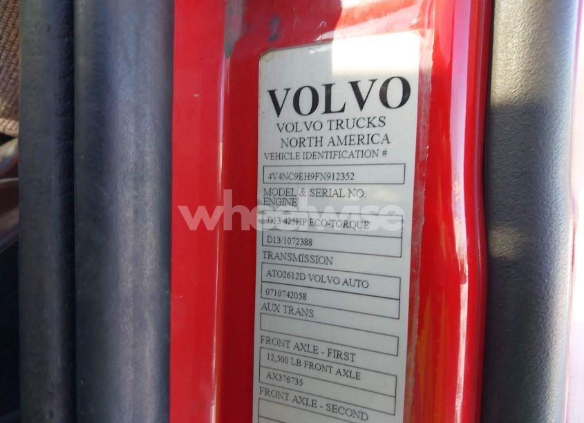 Photo 8 of 2015 Volvo Vn VNL (VIN 4V4NC9EH9FN912352)