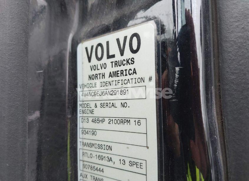 Photo 8 of 2010 Volvo Vn VNL (VIN 4V4NC9EJ6AN291891)