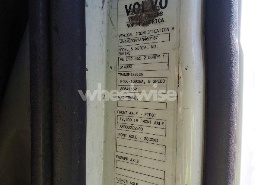 Photo 8 of 2008 Volvo Vn VNL (VIN 4V4NC9GH18N460137)