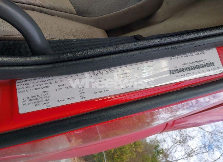 Photo 8 of 2005 Volvo Vn VNL (VIN 4V4NC9GH25N388120)