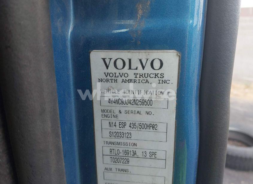 Photo 8 of 2002 Volvo Vn VNL (VIN 4V4NC9JJ42N259500)