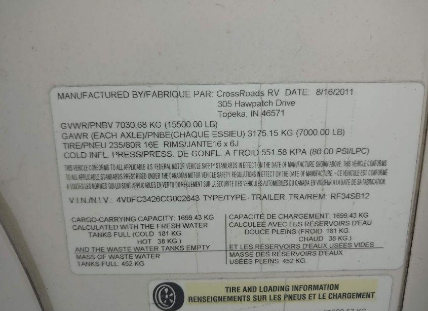 Photo 9 of 2012 Crossroads Other (VIN 4VOFC3426CG002643)