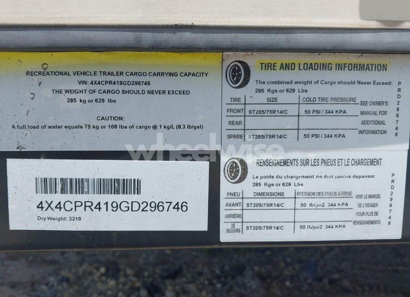 Photo 9 of 2016 Forest River OTHER (VIN 4X4CPR419GD296746)