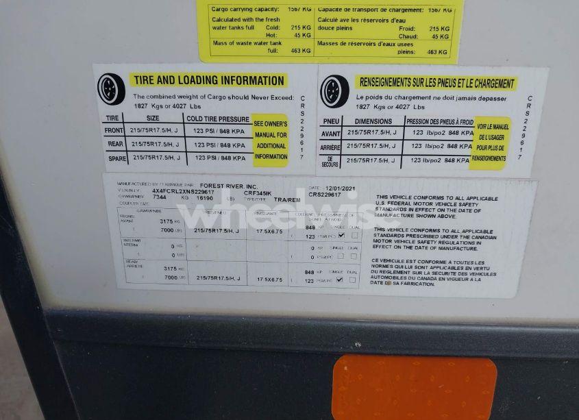 Photo 9 of 2022 Cedar Creek OTHER (VIN 4X4FCRL2XNS229617)
