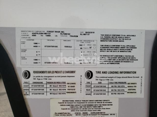 Photo 7 of 2019 FOREST RIVER ROCKWOOD 2881S (VIN 4X4FRLE26K1887137)