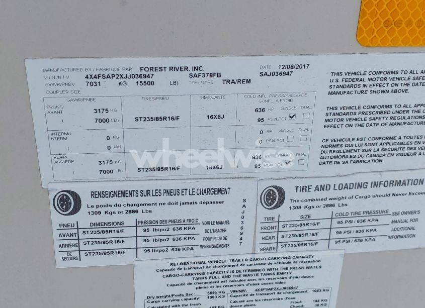 Photo 9 of 2018 Sandpiper 41ft N/A (VIN 4X4FSAP2XJJ036947)