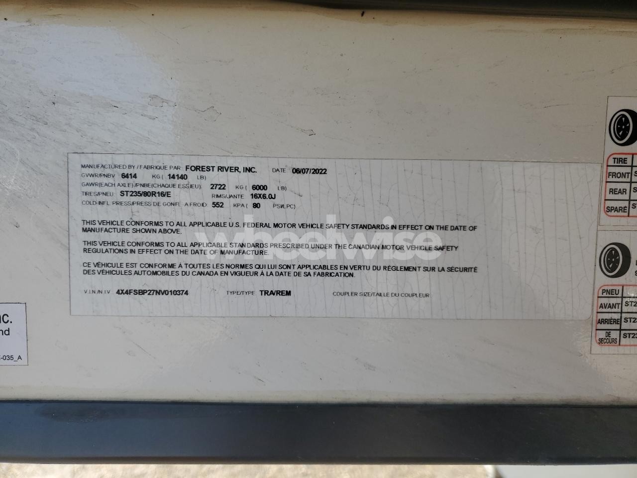 Photo 10 of 2022 FORESRIVER SALEM (VIN 4X4FSBP27NV010374)