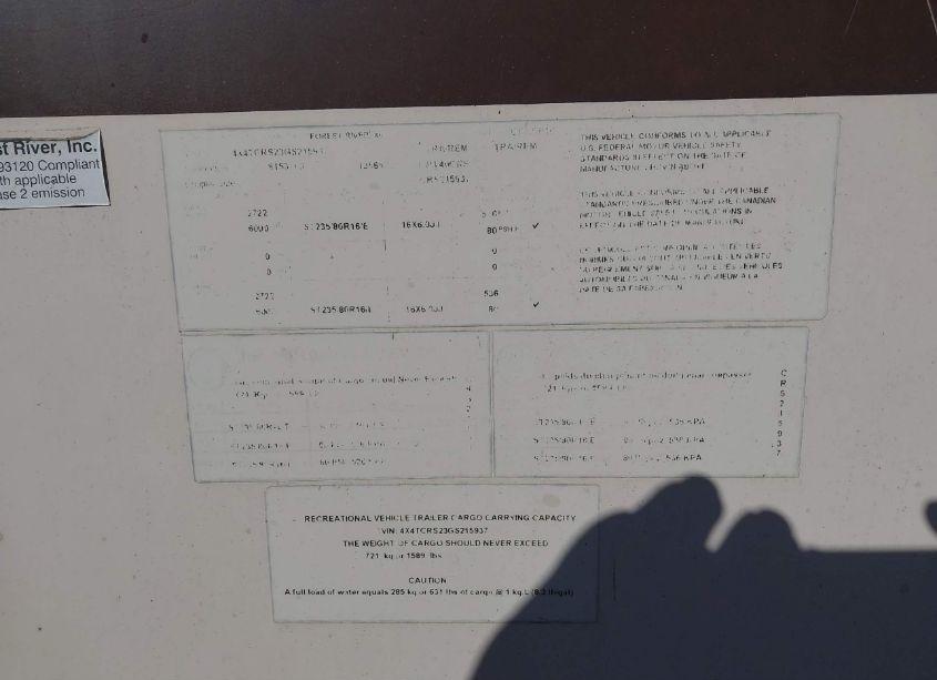 Photo 9 of 2016 Forest River OTHER (VIN 4X4TCRS23GS215937)