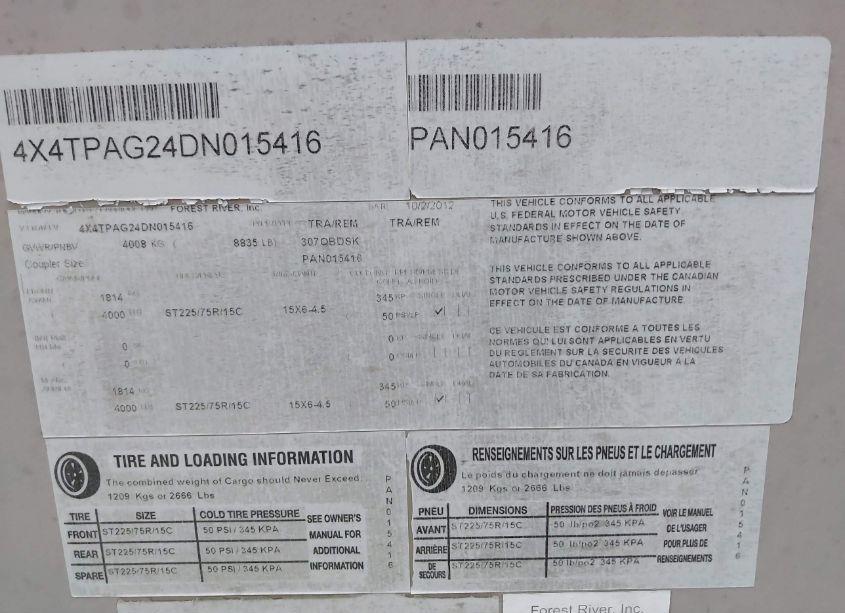 Photo 9 of 2013 Palomino Other N/A (VIN 4X4TPAG24DN015416)