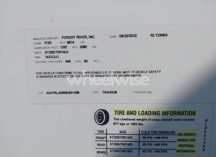 Photo 9 of 2022 Rockwood Other (VIN 4X4TRLA26ND451268)