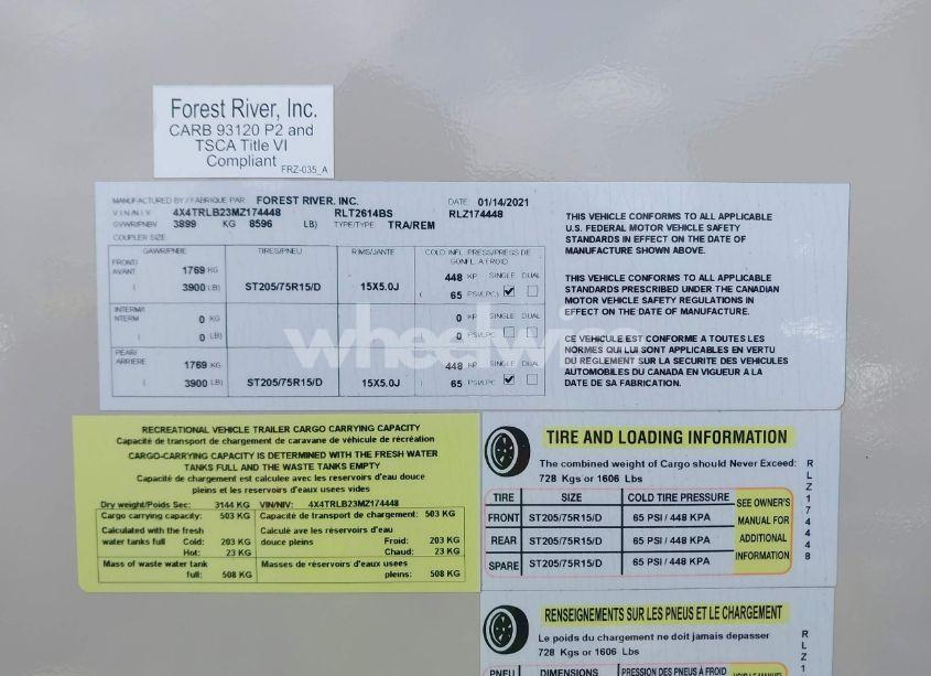 Photo 9 of 2021 Rockwood Other (VIN 4X4TRLB23MZ174448)