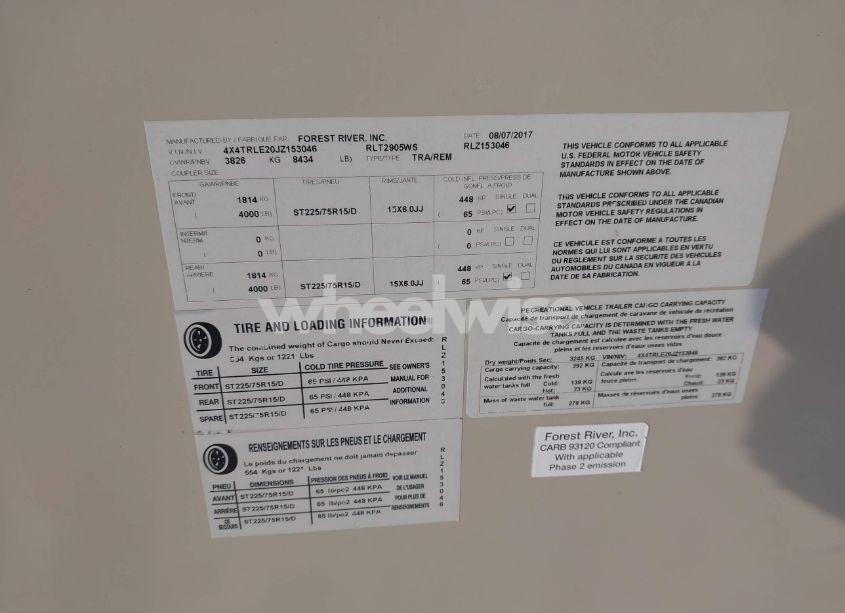 Photo 9 of 2018 Rockwood 2905ws (VIN 4X4TRLE20JZ153046)