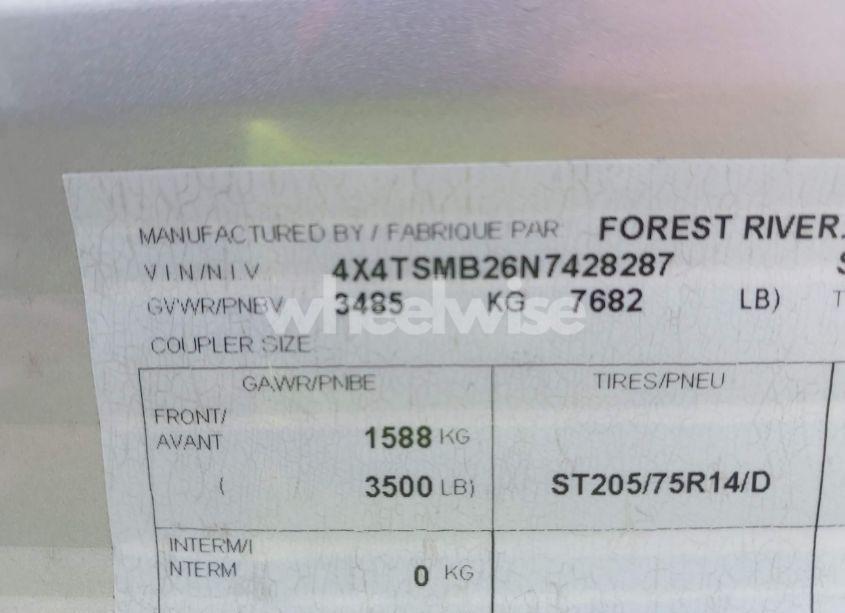 Photo 9 of 2022 Forest River OTHER (VIN 4X4TSMB26N7428287)