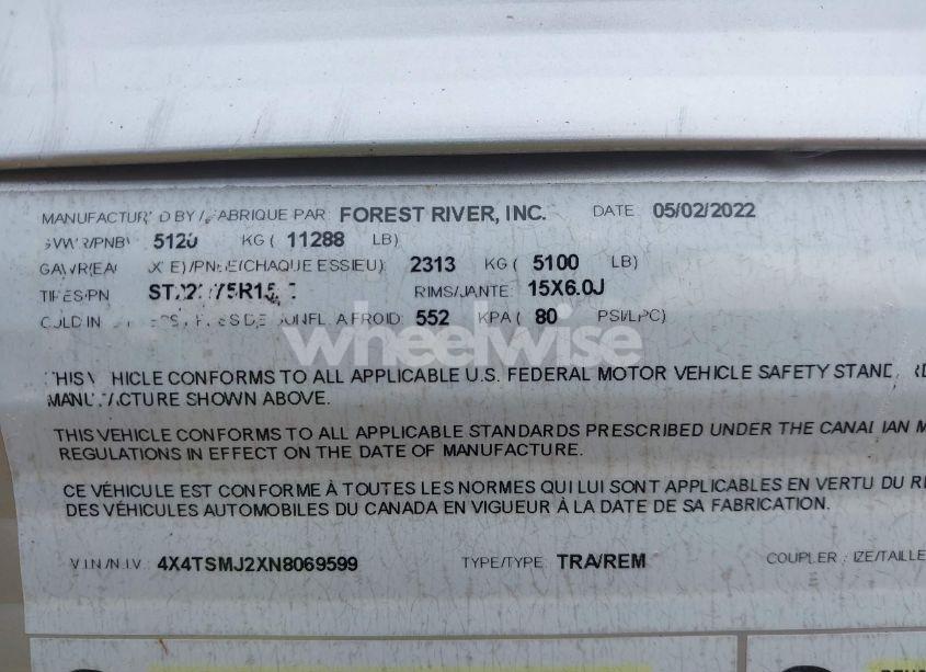 Photo 9 of 2022 Forest River SALEM (VIN 4X4TSMJ2XN8069599)