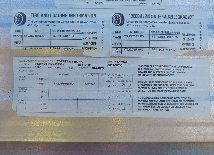 Photo 9 of 2021 Forest River SALEM FSX SERIES MODEL 181 (VIN 4X4TSMT11MY008533)