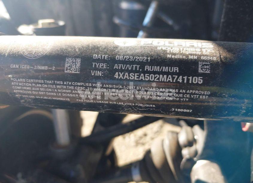 Photo 10 of 2021 Polaris Sportsman 450 H.O. (VIN 4XASEA502MA741105)
