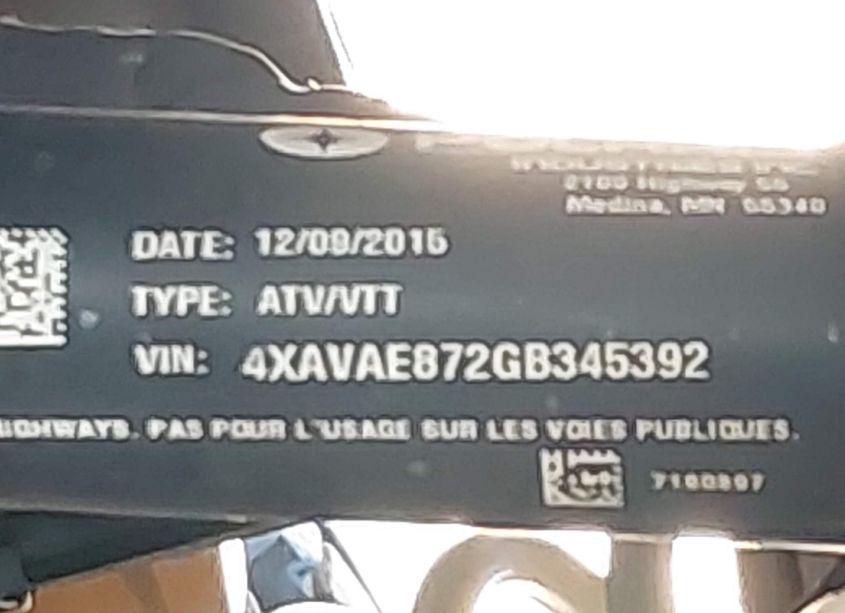 Photo 10 of 2016 Polaris Rzr 900 EPS (VIN 4XAVAE872GB345392)