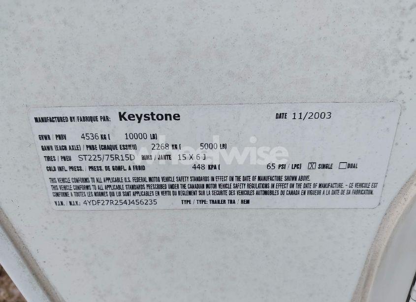 Photo 9 of 2004 Keystone Laredo 5TH WHEEL TRAVEL TRAILER (VIN 4YDF27R254J456235)