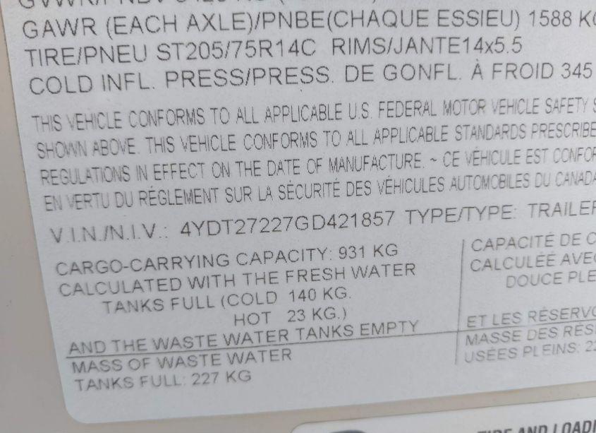 Photo 9 of 2016 Keystone Bullett (VIN 4YDT27227GD421857)