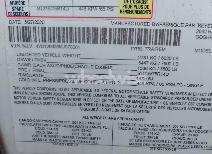 Photo 9 of 2021 Dutchman Travel TRAILER (VIN 4YDT29626MJ970081)