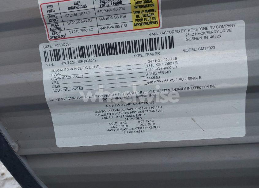 Photo 9 of 2023 Coleman Other N/A (VIN 4YDTCMG10PJ936342)