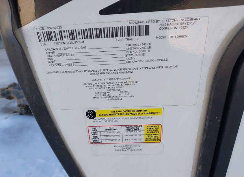 Photo 9 of 2024 Unknown 1805rb N/A (VIN 4YDTCMH23RJ935504)