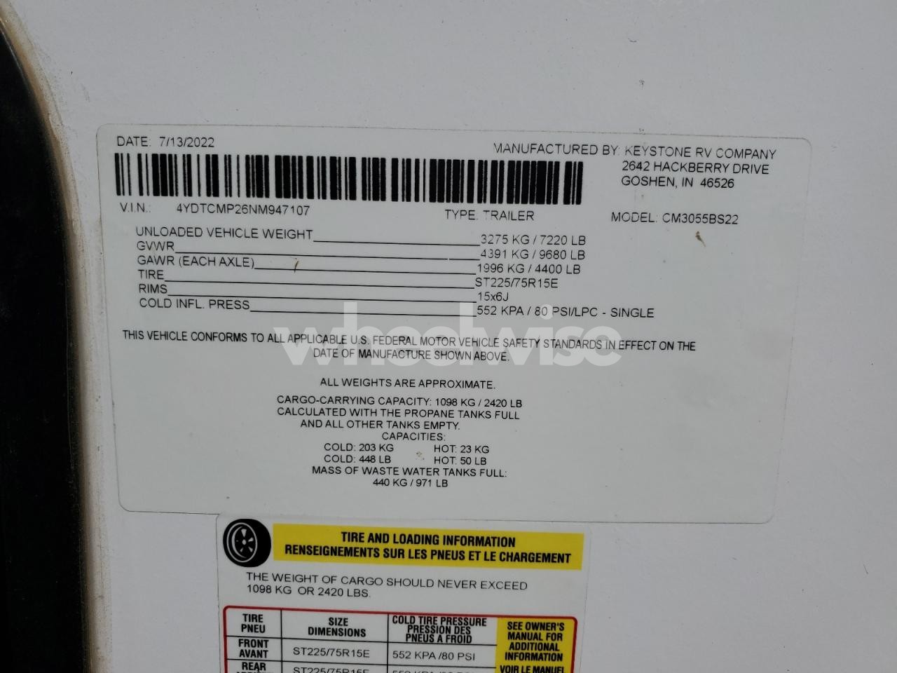 Photo 10 of 2022 DUTCHMEN COLEMAN (VIN 4YDTCMP26NM947107)