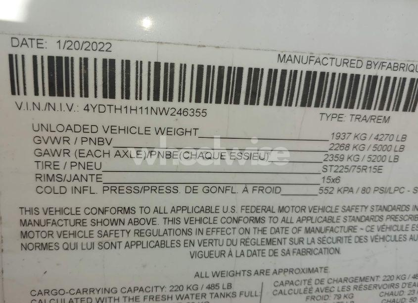 Photo 9 of 2022 Keystone Other (VIN 4YDTH1H11NW246355)