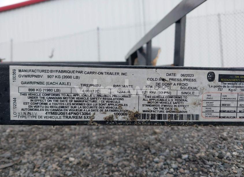 Photo 9 of 2023 Carry-on Utility TRAILER 5X8 (VIN 4YMBU0814PN013094)