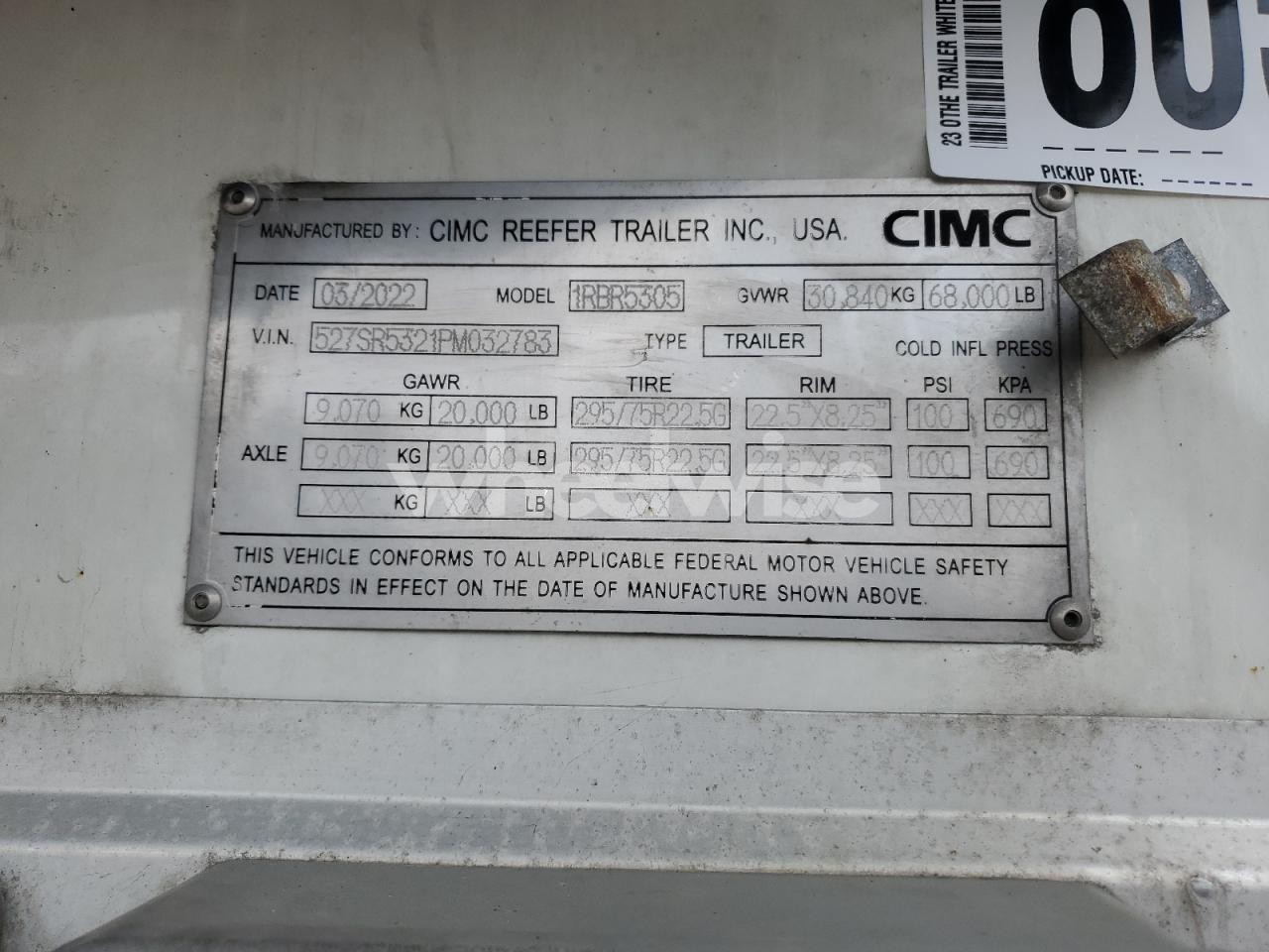 Photo 10 of 2023 GREAT DANE REEFER - REFRIGERATED VAN TRAILER (VIN 527SR5321PM032783)