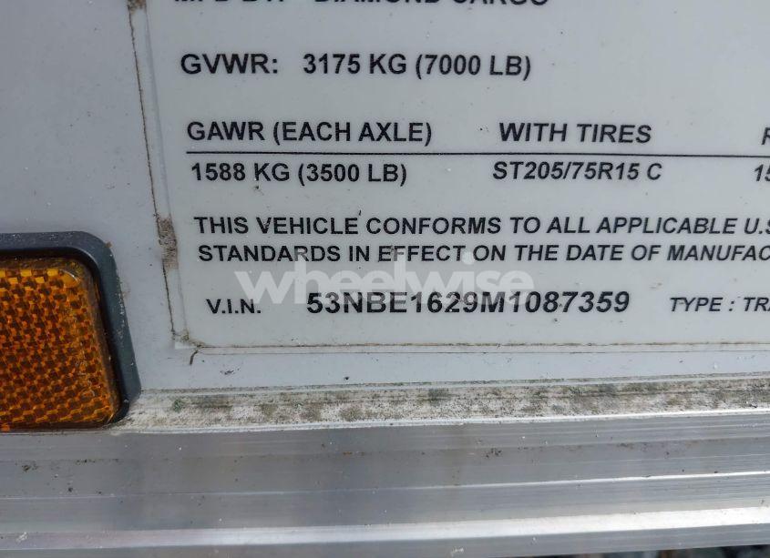 Photo 9 of 2021 Diamond Steel COMPANY CARGO (VIN 53NBE1629M1087359)