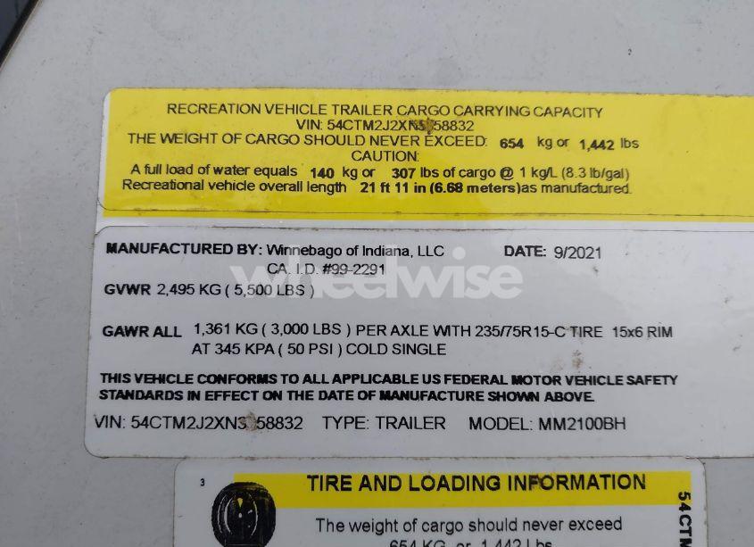 Photo 9 of 2022 Winnebago Minnie N/A (VIN 54CTM2J2XN3058832)