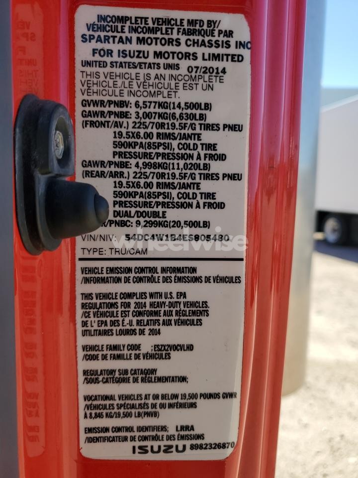 Photo 13 of 2014 ISUZU NPR HD BOX TRUCK (VIN 54DC4W1B4ES805480)