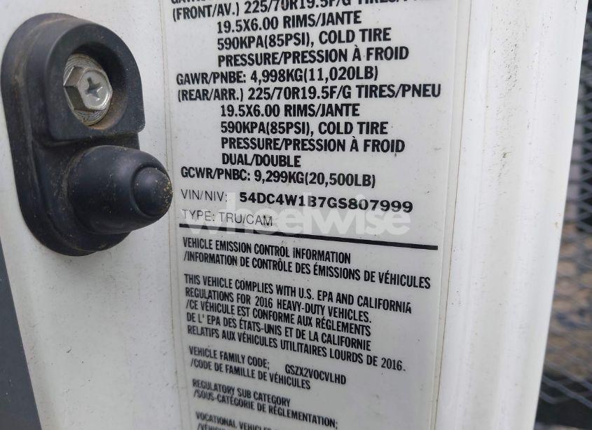 Photo 8 of 2016 Isuzu Npr HD GAS REG (VIN 54DC4W1B7GS807999)