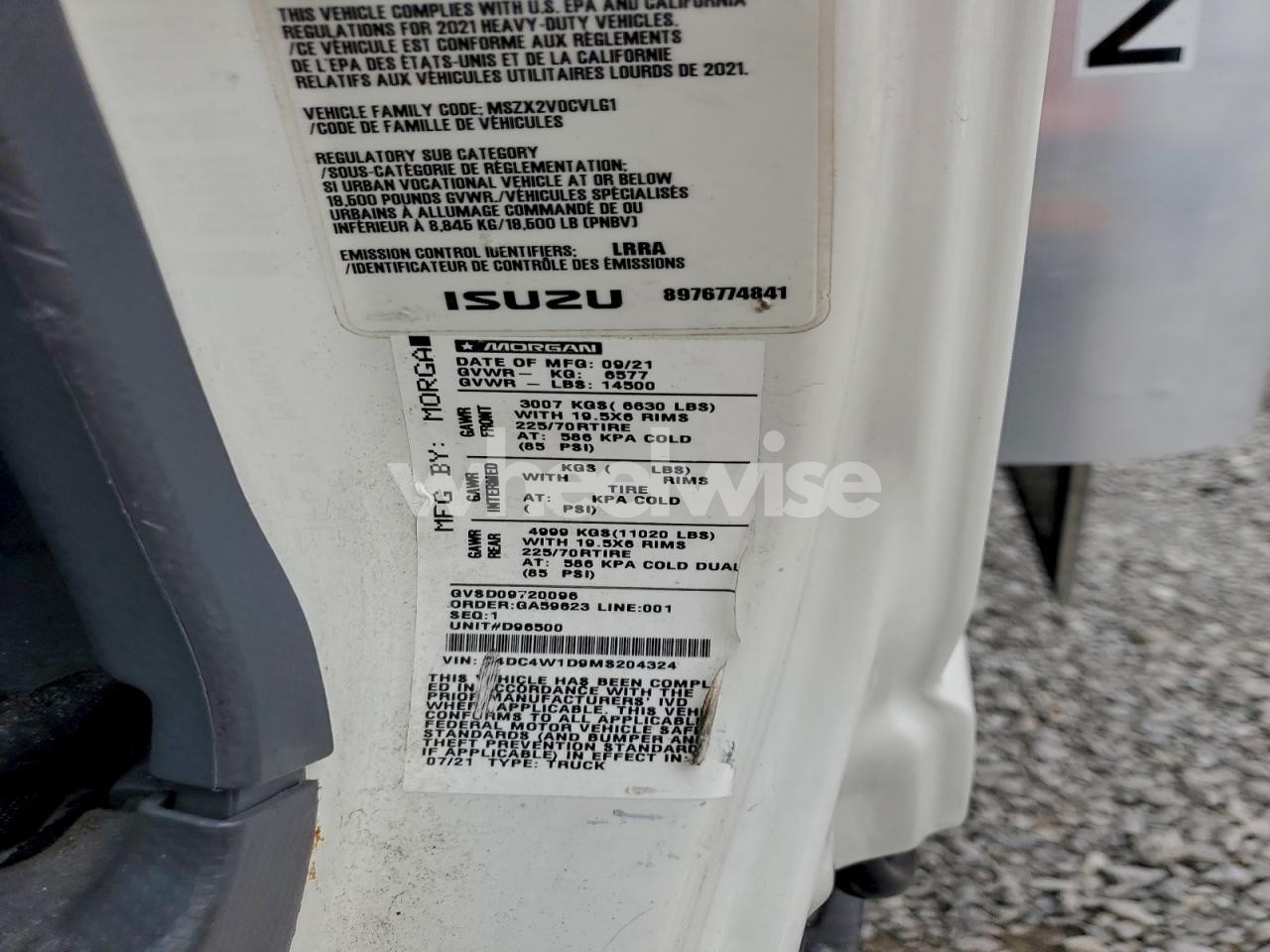 Photo 10 of 2021 ISUZU NPR HD BOX TRUCK (VIN 54DC4W1D9MS204324)