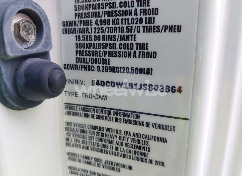 Photo 8 of 2018 Chevrolet 4500 LCF GAS (VIN 54DCDW1B1JS803664)