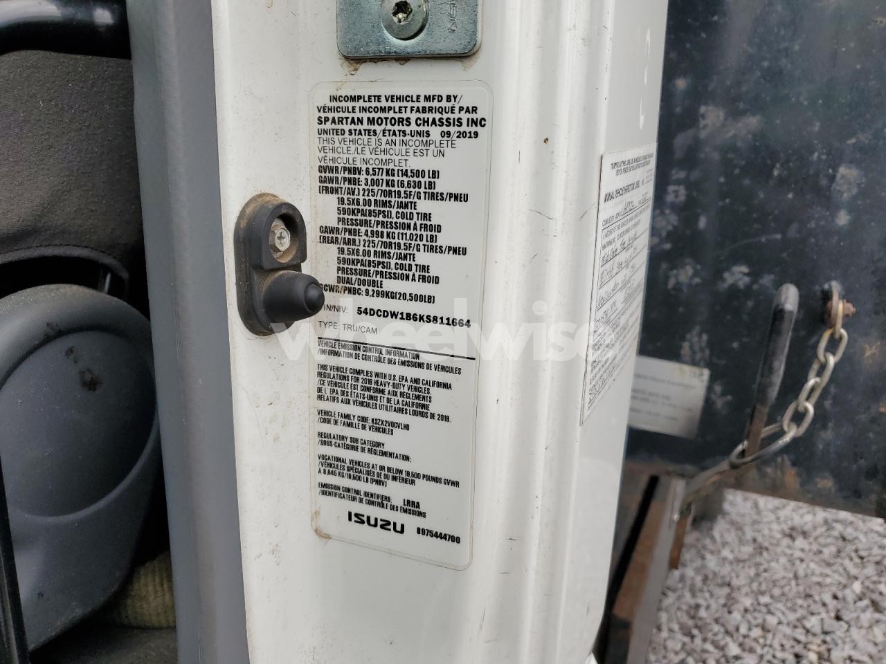 Photo 12 of 2019 CHEVROLET 4500 (VIN 54DCDW1B6KS811664)