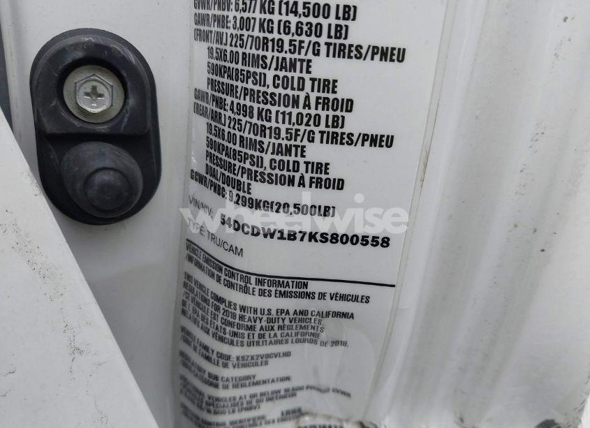 Photo 9 of 2019 Chevrolet 4500 LCF GAS (VIN 54DCDW1B7KS800558)