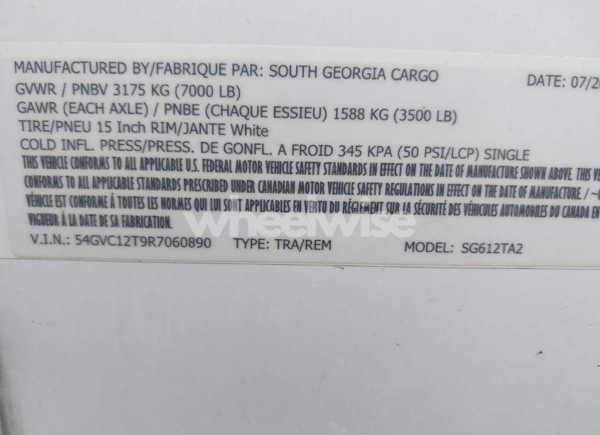 Photo 9 of 2024 South Ga CARGO GA CAR (VIN 54GVC12T9R7060890)