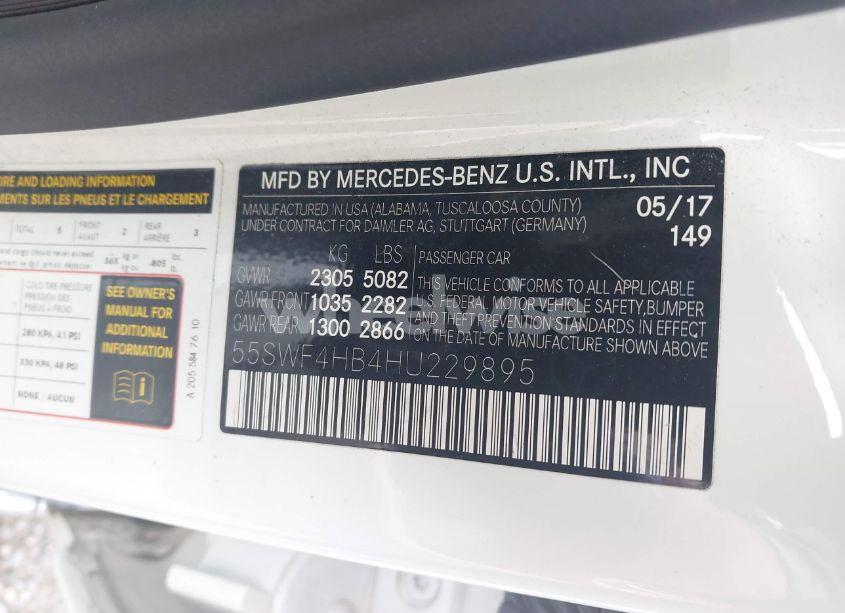 Photo 9 of 2017 Mercedes-benz C 350E LUXURY (VIN 55SWF4HB4HU229895)