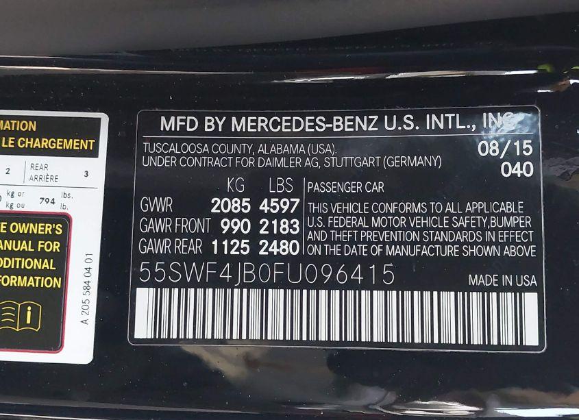 Photo 9 of 2015 Mercedes-benz C 300 LUXURY/SPORT (VIN 55SWF4JB0FU096415)