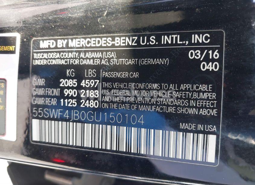 Photo 9 of 2016 Mercedes-benz C 300 LUXURY/SPORT (VIN 55SWF4JB0GU150104)