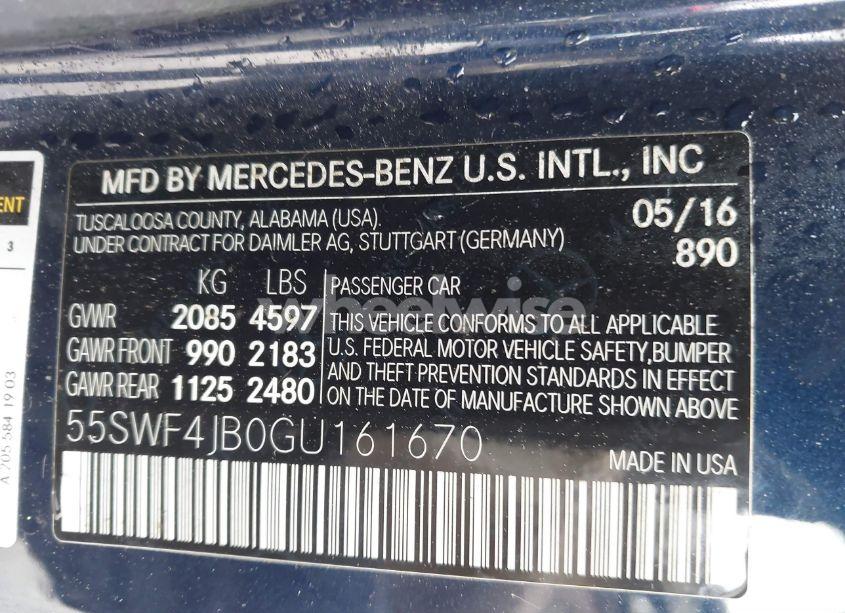 Photo 9 of 2016 Mercedes-benz C 300 LUXURY/SPORT (VIN 55SWF4JB0GU161670)