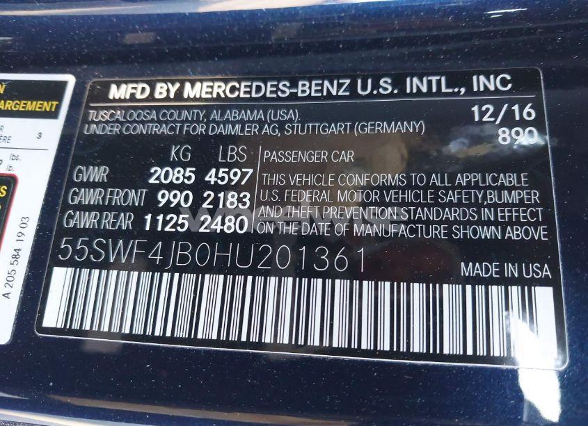 Photo 9 of 2017 Mercedes-benz C 300 LUXURY/SPORT (VIN 55SWF4JB0HU201361)