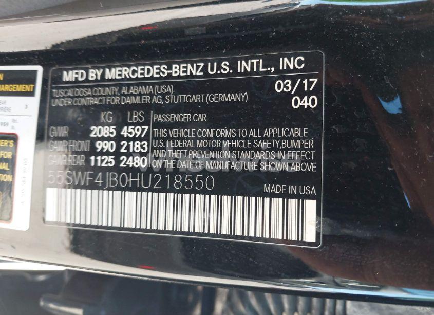 Photo 9 of 2017 Mercedes-benz C 300 LUXURY/SPORT (VIN 55SWF4JB0HU218550)