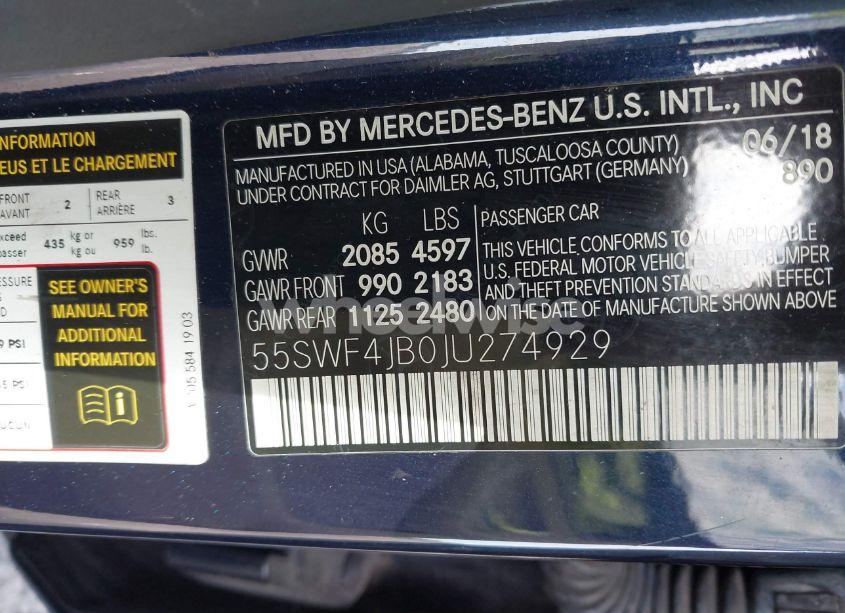 Photo 9 of 2018 Mercedes-benz C 300 (VIN 55SWF4JB0JU274929)