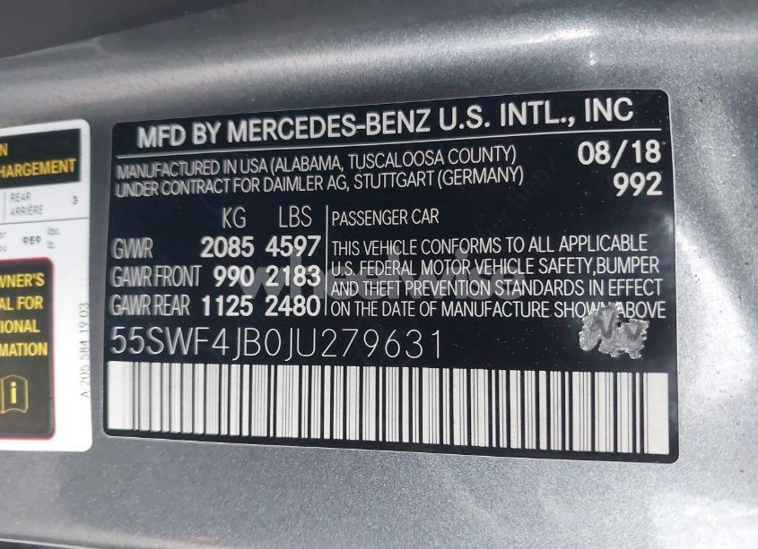 Photo 9 of 2018 Mercedes-benz C 300 (VIN 55SWF4JB0JU279631)